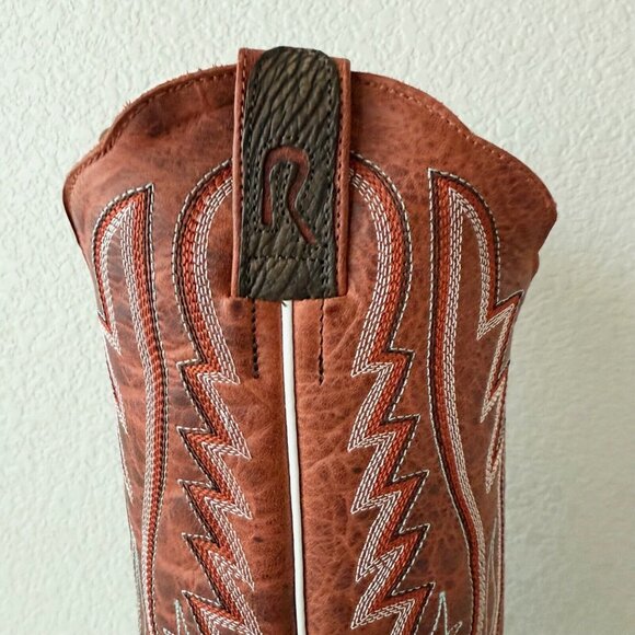 NEW Rod Patrick Mens Cowboy Boots 12.5C Brown Shark Leather Western Square Toe - Picture 3 of 12